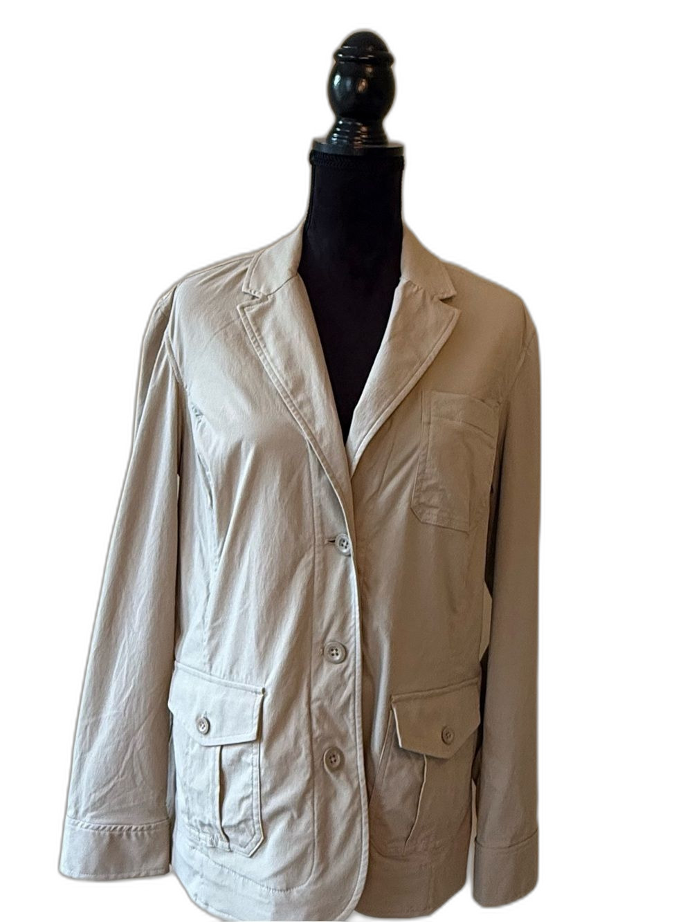 Eddie Bauer Travex Voyager Flexion Blazer Women's 16 NWT Stone Tan Stretch